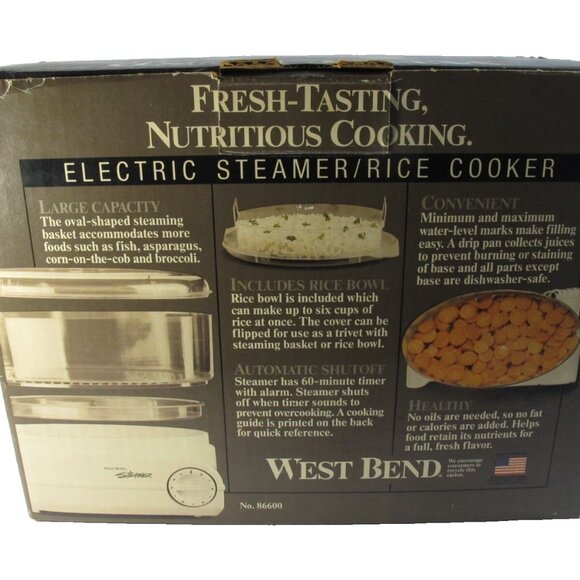 West Bend Vintage Electric Food Vegetable Egg Steamer Rice Cooker #86600 - Picture 5 of 5